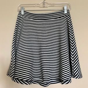 Black & White Striped Skater Skirt